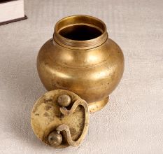 Handmade Brown Ganga Jali Pot Made of High-Quality Brass