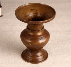 Elegant Brown Brass Holy Pot from South India for Decor