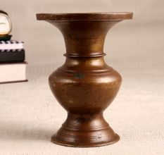 Elegant Brown Brass Holy Pot from South India for Decor
