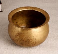 Antique Brown Holy Water Pot Made of High-Quality Brass