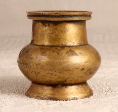 Vintage South India Brass Holy Water Pot with Spout for Decor
