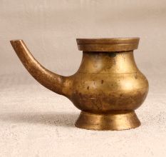 Small Brass Water Pot with Spout for Prayer and Decor