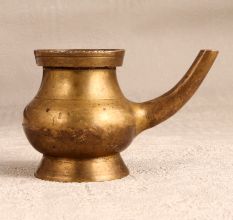 Small Brass Water Pot with Spout for Prayer and Decor