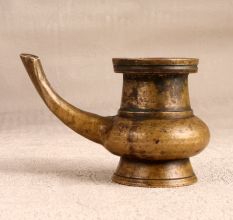 Vintage South Indian Brass Sagar Pot with Spout for Decor