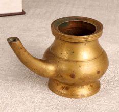 Antique Brown Finest Brass Water Pot with Spout for Prayer