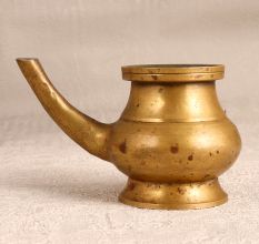 Antique Brown Finest Brass Water Pot with Spout for Prayer