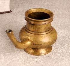 Vintage Sturdy Brass Water Pot with Spout for Decoration