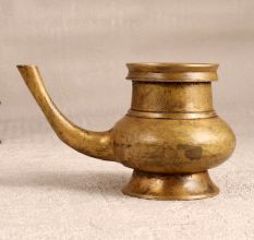 Vintage Sturdy Brass Water Pot with Spout for Decoration