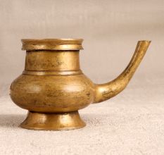 Vintage Sturdy Brass Water Pot with Spout for Decoration