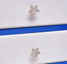 Golden Flower Mother of Pearl Dresser Knobs and Pulls