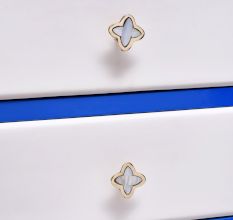 Golden and White Mother of Pearl Knob for Cupboard