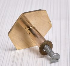 Hexagon Mother of Pearl and Brass Decorative Wardrobe Knobs