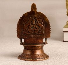 Elegant Brown Gajalaxmi Oil Lamp Made of Finest Brass
