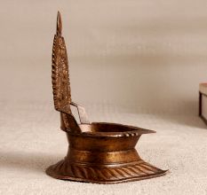 Handcrafted Vintage Brass Gajlaxmi Oil Lamp for Home Decor
