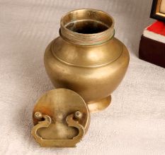 Vintage Handmade Brass Ganga Jali Pot for Prayer