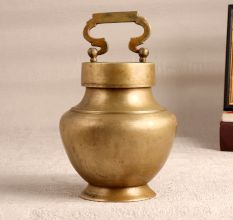 Vintage Handmade Brass Ganga Jali Pot for Prayer