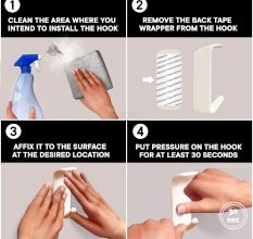 Ceramic Blue Check Adhesive Wall Mounted Hook