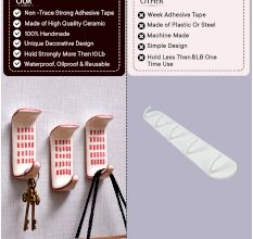 Ceramic Red Check Adhesive Hooks for Painted Walls