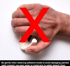 Ceramic Red Check Adhesive Hooks for Painted Walls