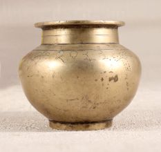 High-Quality Brass Holy Water Pot in Vintage Brown Finish