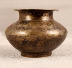 Beautiful Elegant Brown Brass Holy Water Pot for Prayer