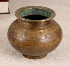 Vintage Engraved Holy Water Pot Made of Finest Brass
