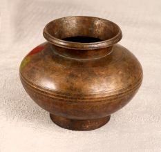 Traditional Brown Brass Holy Water Pot for Auspicious Occasion