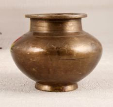 Elegant Brown Holy Water Pot Made of Brass for Prayer Room