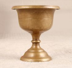 Handmade Vintage Brass Kumkum Cup in Elegant Brown Finish