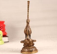 Beautiful Premium Brass Peacock Statue in South Indian Art