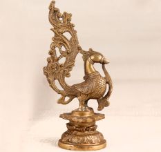 Beautiful Premium Brass Peacock Statue in South Indian Art