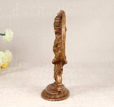 Brown Finish Lord Hanuman Statue with Long Tail Made of Brass