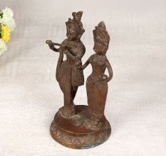 Finest Brass Statue of Lord Krishna and Goddess Radha for Worship