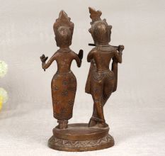Finest Brass Statue of Lord Krishna and Goddess Radha for Worship