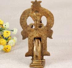 Brass Statue of God Sitting on Horse with Prabhavali for Decor