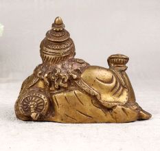 Nepalese Art Finest Brass Statue of Lord Kuber for Home Decor