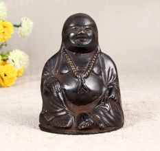 Handmade Dark Finish Laughing Buddha Made of Finest Brass