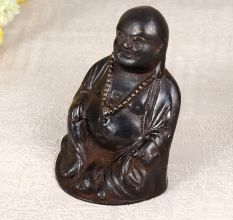 Handmade Dark Finish Laughing Buddha Made of Finest Brass