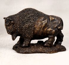 Handmade Brass Statue of North American Bison Buffalo for Decor