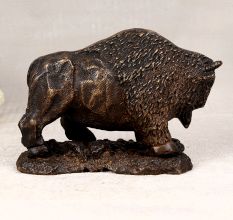 Handmade Brass Statue of North American Bison Buffalo for Decor