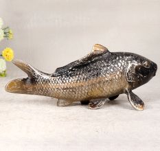 Handcrafted Finest Brass Fish Statue in English Art for Decor
