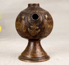Vintage Brown Finish Hookah Base Made of Brass for Decor