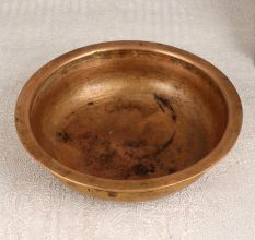 Elegant Brown Brass Bowl for Temple and Home Decoration