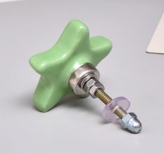 Green Ceramic Star Cabinet Knobs for Nursery