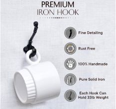 Black Decorative Cast Iron Coat Hooks