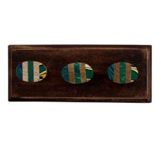 Green Oval Wooden Hooks