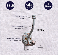 Antique Iron Double Prong Coat Hooks for Wall