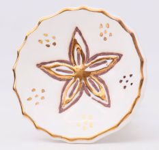 Golden Flower Ceramic Kitchen Cabinet Knob