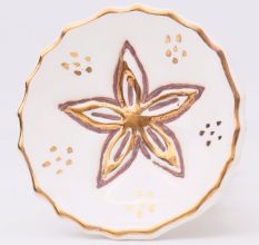 Golden Flower Ceramic Kitchen Cabinet Knob