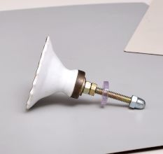 Ceramic Grey Flower Decorative Drawer Knob